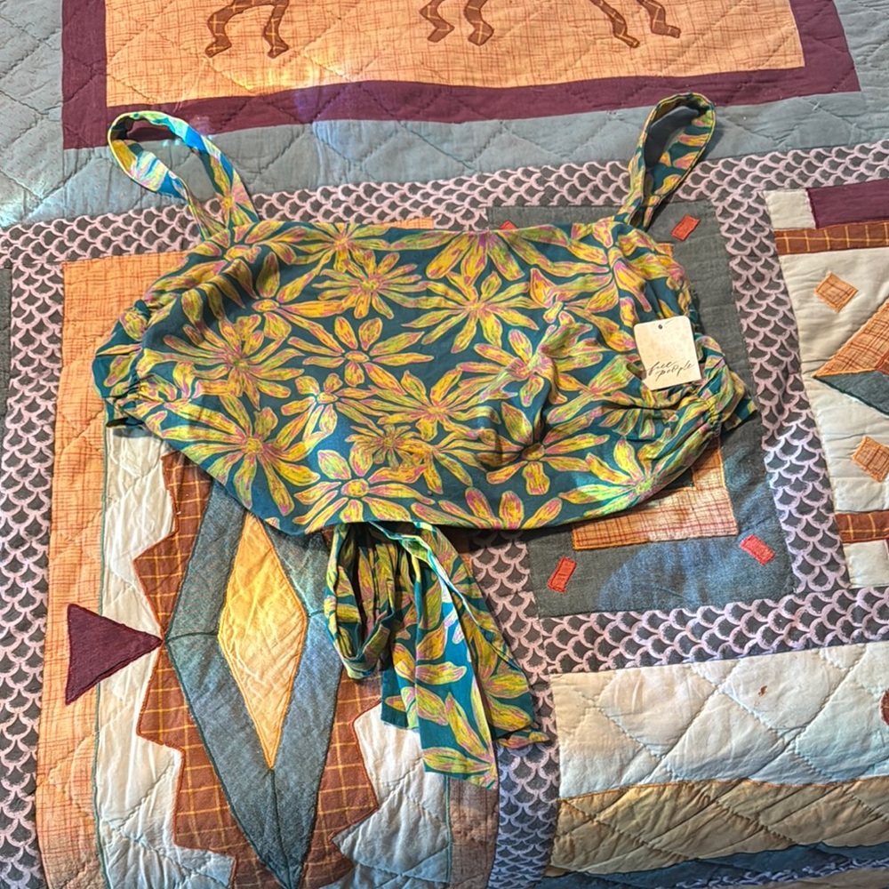 Free People Floral Camisole in Green and Yellow